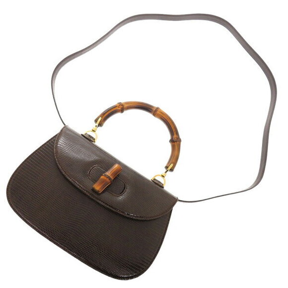 Gucci handbag bamboo lizard brown - Picture 7 of 8